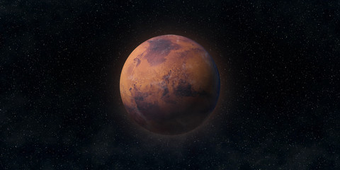 Wall Mural - Red planet Mars. Astronomy and science concept. Elements of this image furnished by NASA.