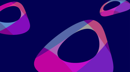 Poster - Color shapes on dark blue background. Vector pattern