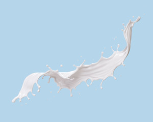 Wall Mural - milk or yogurt splash, 3d illustration.