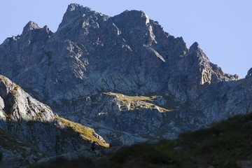 Wall Mural - un randonner sur un chemin de montagne