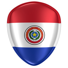 3d rendering of a Republic of Paraguay flag icon.