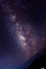 Wall Mural - stars and the milky way on mountain in the beautiful night sky .