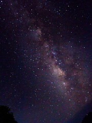 Wall Mural - stars and the milky way on mountain in the beautiful night sky .