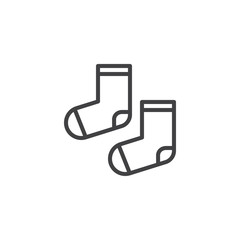 Socks outline icon. linear style sign for mobile concept and web design. simple line vector icon. Symbol, logo illustration. Pixel perfect vector graphics