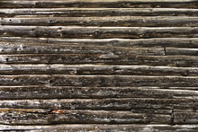 Wall Of Old Logs As A Grunge Background