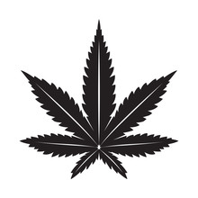 Marijuana Vector Cannabis Leaf Weed Icon Logo Illustration Clip Art Graphic Black