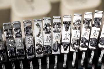 Poster - Close up of retro style typewriter in studio