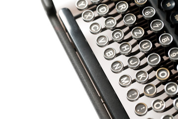 Poster - Close up of retro style typewriter in studio