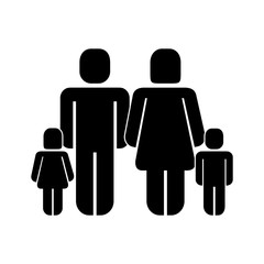 Wall Mural - parents and kids family pictogram