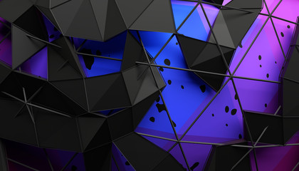 Poster - Abstract 3d rendering of geometric surface. Futuristic modern background design for poster, cover, branding, banner, placard.