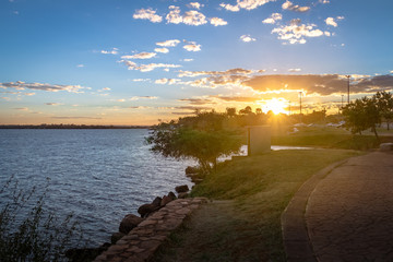 Wall Mural - Sunset at Paranoa Lake Promenade - Brasilia, Distrito Federal, Brazil