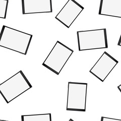 Poster - Texture, seamless pattern of smart modern smart touchscreen tablet computers with digital volumetric realistic with large screens mobile devices. The background. Vector illustration