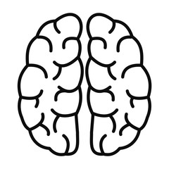 Poster - Human brain icon. Outline human brain vector icon for web design isolated on white background
