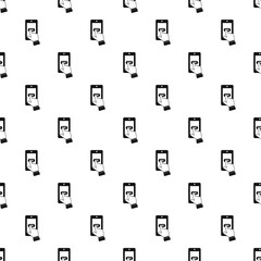 Poster - Play game on smartphone pattern. Simple illustration of play game on smartphone vector pattern for web