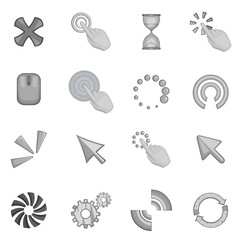 Poster - Click cursors icons set in monochrome style isolated on white background