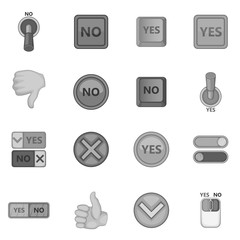 Poster - Yes no icons set in monochrome style isolated on white background