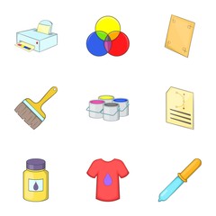 Poster - printing icons set. cartoon illustration of 9 printing vector icons for web