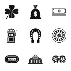 Poster - Casino game icons set. Simple illustration of 9 casino game vector icons for web