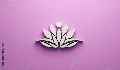 Canvastavla  White Lotus Person Logo on Pink Background