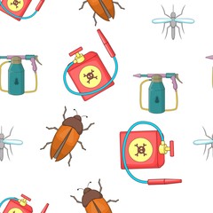 Poster - Harmful insects pattern. Cartoon illustration of harmful insects vector pattern for web
