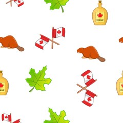 Wall Mural - Holiday in Canada pattern. Cartoon illustration of holiday in Canada vector pattern for web
