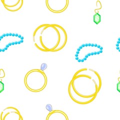 Poster - Jewelry for women pattern. Cartoon illustration of jewelry for women vector pattern for web