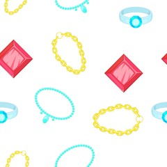 Poster - Costume jewellery for women pattern. Cartoon illustration of costume jewellery for women vector pattern for web