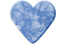 Heart Made Of Cloudy Sky Isolated On White