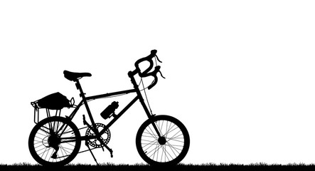 Wall Mural - silhouette Sport man whit bike on white background