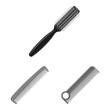 © Svitlana - Isolated object of brush and hair icon. Collection of brush and hairbrush vector icon for stock.