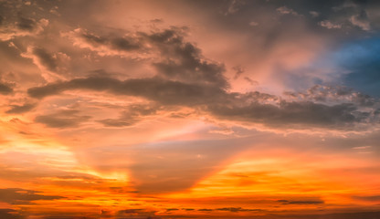 Wall Mural - Panorama view, Soft and blurred, The beauty of the sky at sunset.