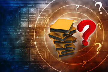 Poster - 3d rendering file folder with question symbol
