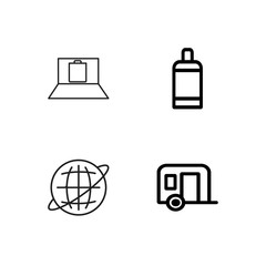 business simple outlined icons set