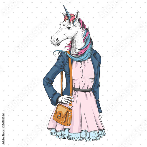 retro-hipster-moda-fantasy-zwierzat-jednorozca-model-kobieta