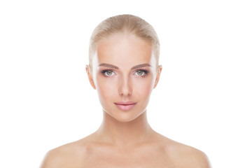 beautiful face of young and healthy girl.
