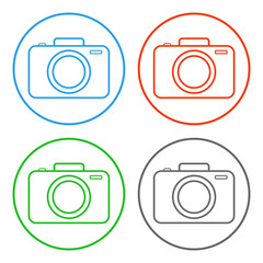 Wall Mural - Camera icon. Outline. Vector.