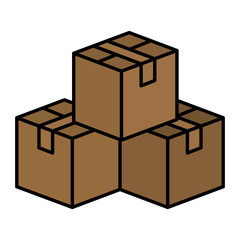 Canvas Print - pile boxes carton delivery service