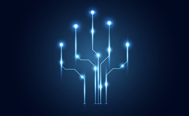 Poster - Abstract Modern connection science technology dots and lines systems connecting geometric blue future technology modern background, Vector illustration