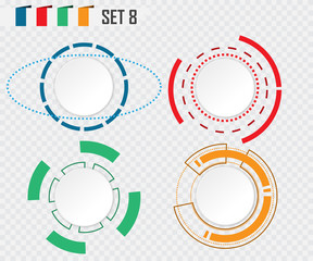 Poster - abstract technology circle grey white and colorful communication design raw material for your design