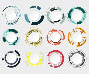 Poster - abstract technology circle grey white and colorful communication design raw material for your design