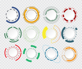 Poster - abstract technology circle grey white and colorful communication design raw material for your design