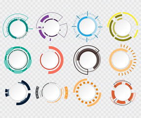 Poster - abstract technology circle grey white and colorful communication design raw material for your design