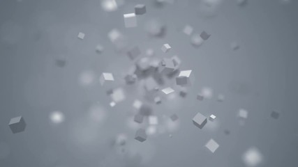 Poster - Abstract 3d rendering of geometric shapes. Computer generated loop animation. Modern background with cubes. Motion design, 4k UHD