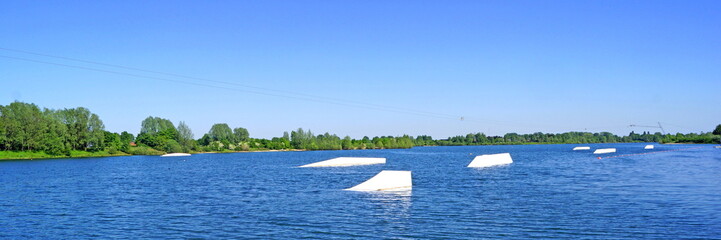 Canvas Print - XANTENER Südsee mit Wasserskianlage ( bei Xanten - Niederrhein ) 