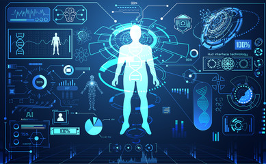 Poster - abstract technology ui futuristic concept hud interface hologram elements of digital data chart, com