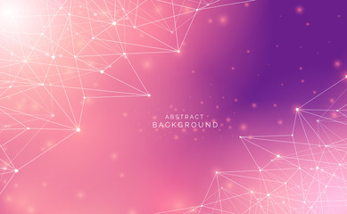 Poster - abstract technology science background concept beautiful colorful connection digital geometric lines