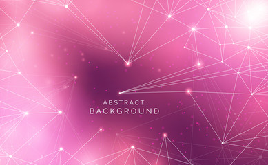 Poster - abstract technology science background concept beautiful colorful connection digital geometric lines