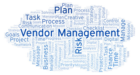 Wall Mural - Vendor Management word cloud, made with text only.