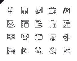 Leinwandbilder - Simple Set of Accounting Related Vector Line Icons. Linear Pictogram Pack. Editable Stroke. 48x48 Pixel Perfect Icons.