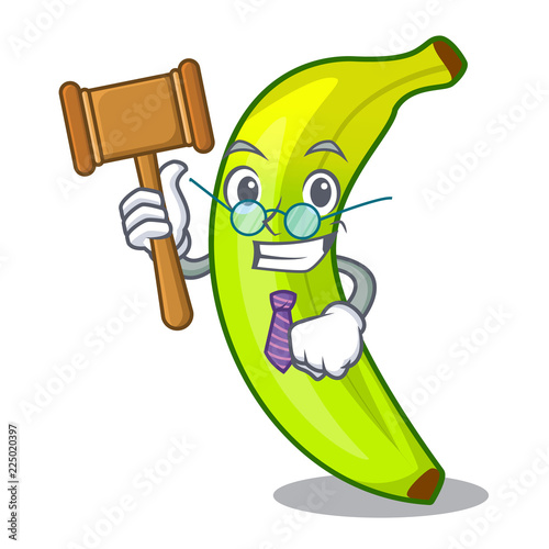 Fotografie, Tablou Judge fruit green bananas isolated on mascot